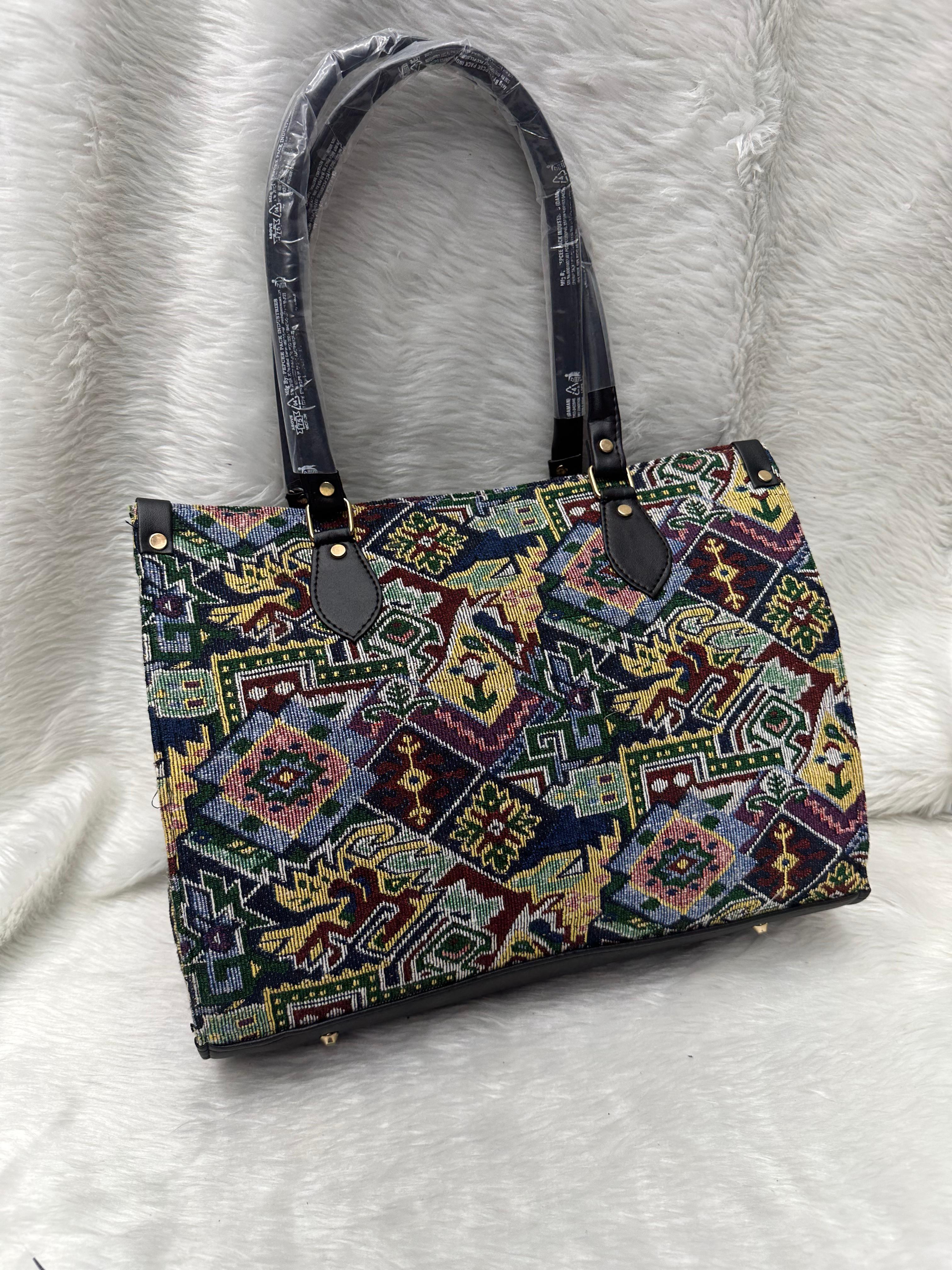 Artistry in Motion: Oversized Ikkat Tote Bag